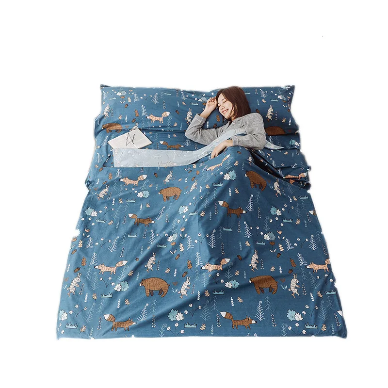 Портативный хлопковый спальный мешок для отеля улицы и путешествий студентов