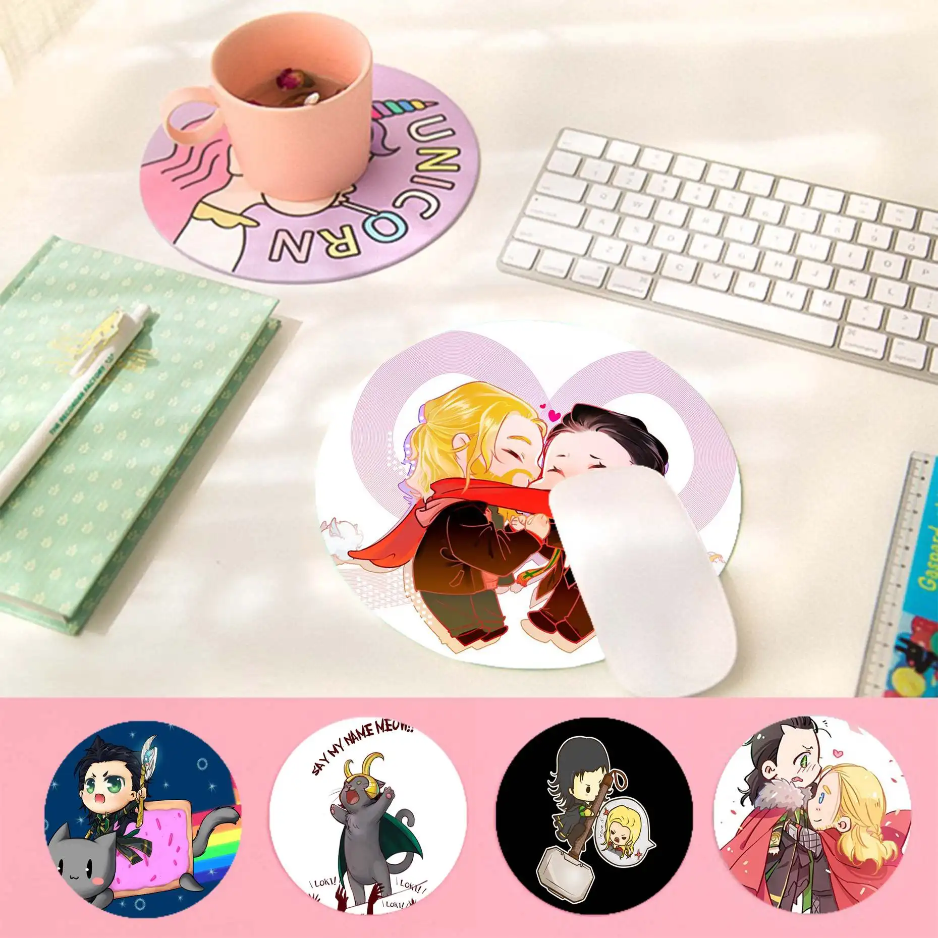 

Mats Disney Movie Superhero Thor Loki Anime Rubber Mouse Durable Desktop Mousepad gaming Mousepad Rug For PC Laptop Notebook
