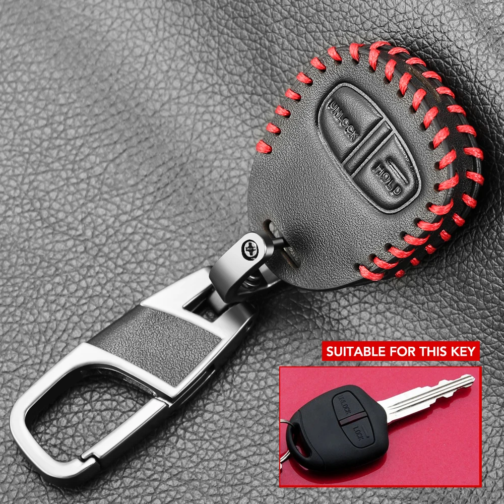 Кожаный чехол для автомобильного ключа MITSUBISHI OUTLANDER Lancer EX ASX colt Grandis Pajero спортивный