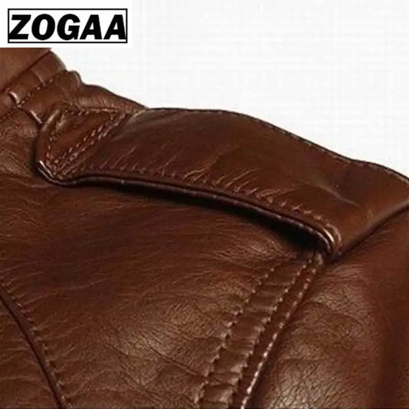 ZOGAA 2019 Для мужчин Кожаная куртка осень-зима кожаная обувь в Корейском стиле