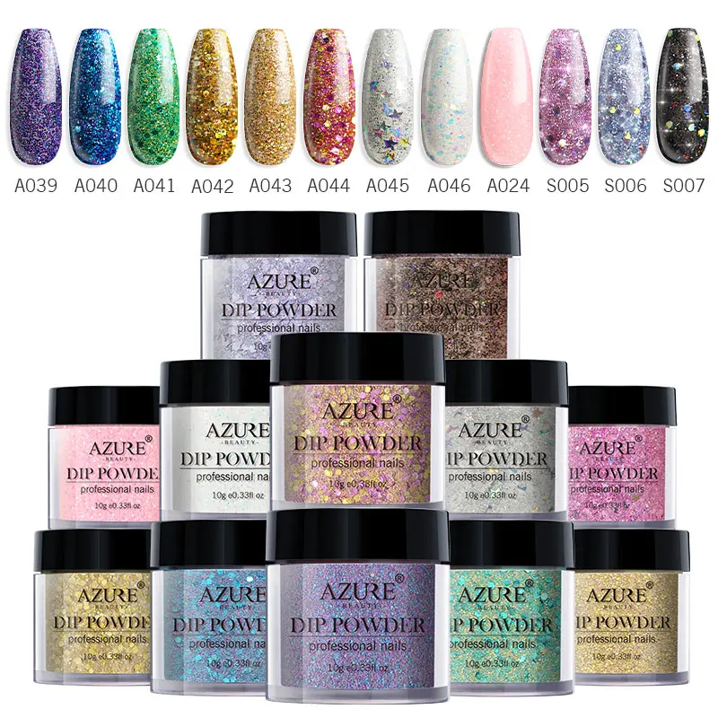 Modelones 12 шт./лот блестящая пудра набор для ногтей базовый топ гель наборы