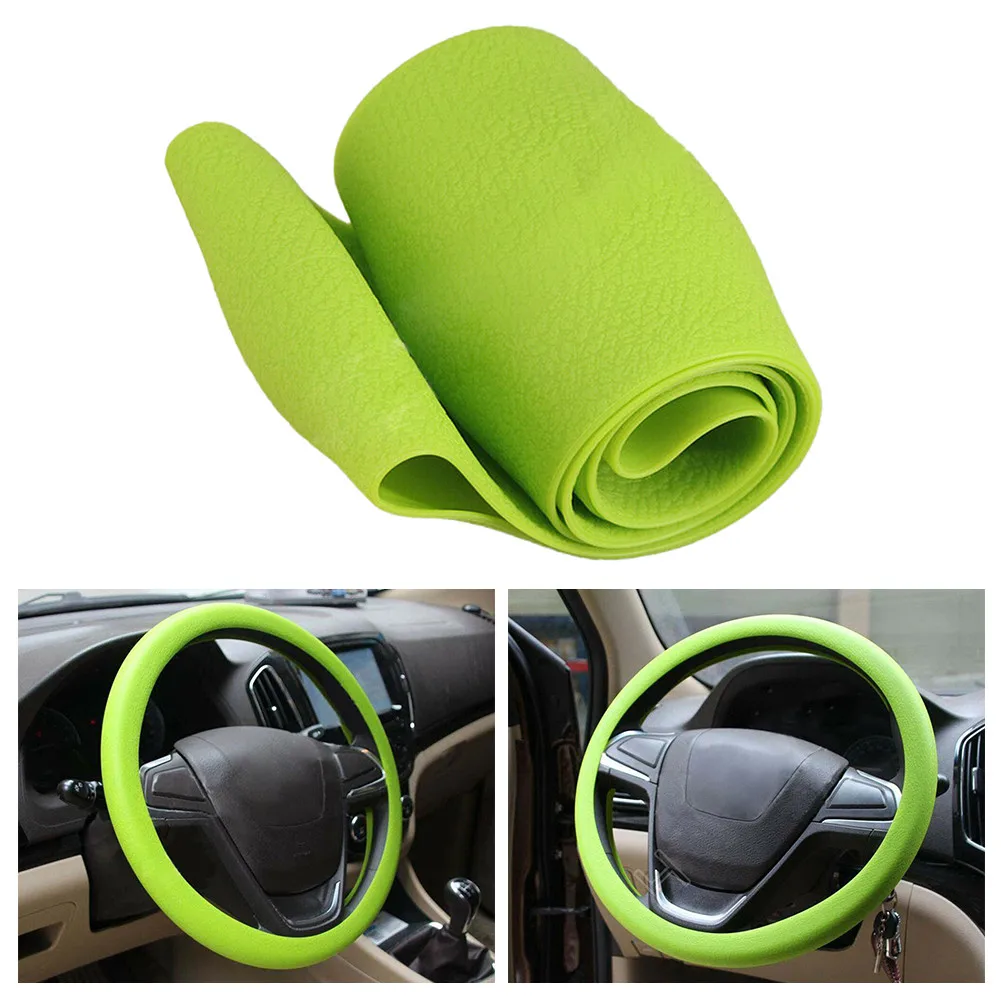 

Green Cover Steering Wheel High Non-Slip SEDAN SUV Silicone Soft TRUCK