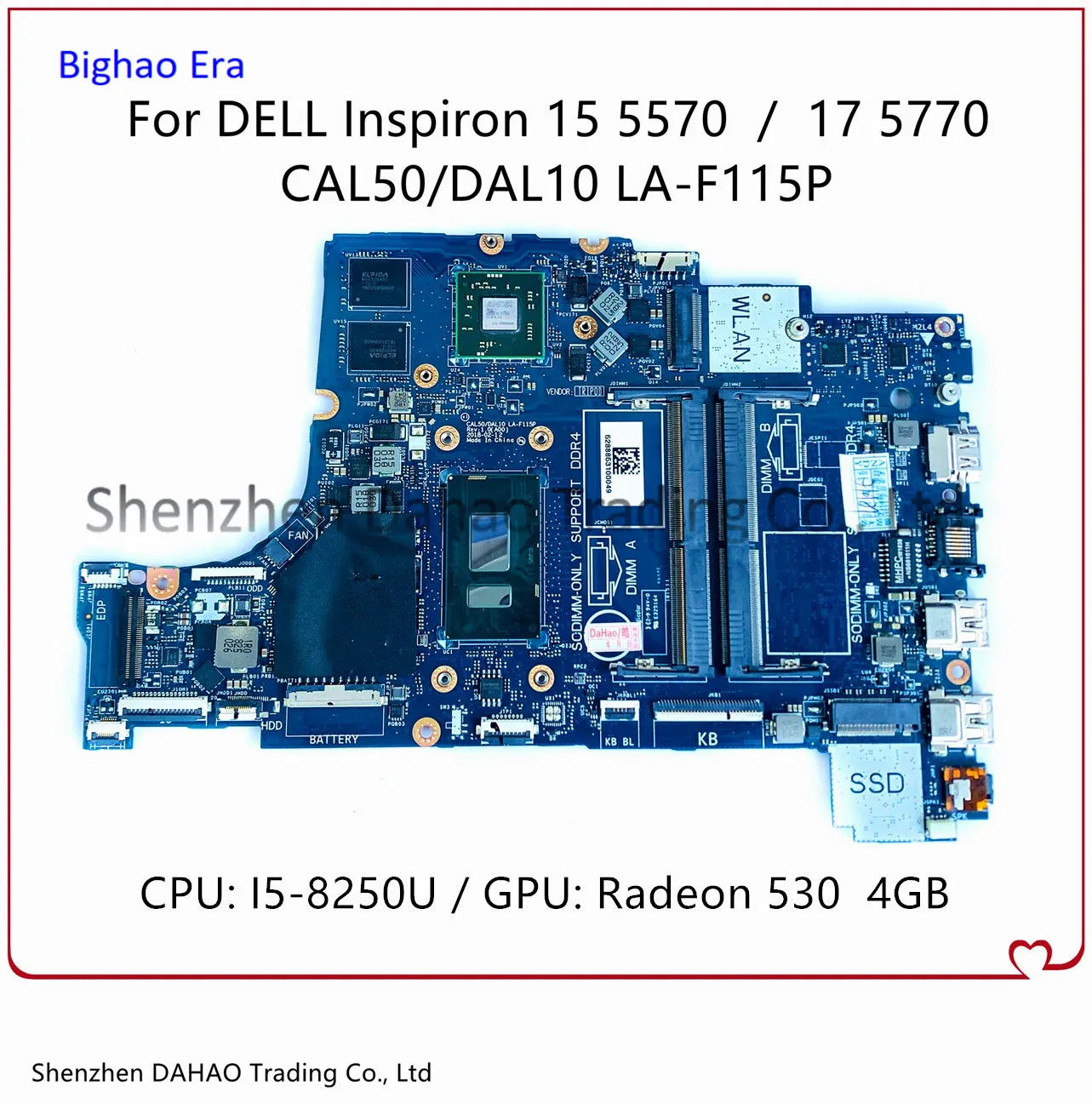 CN 0JPMY7 JPMY7 0N7Y27 для DELL 15 5570 17 5770 ноутбук материнская плата CAL50/DAL10 LA F115P W/ i5 8250U 4G GPU 100%