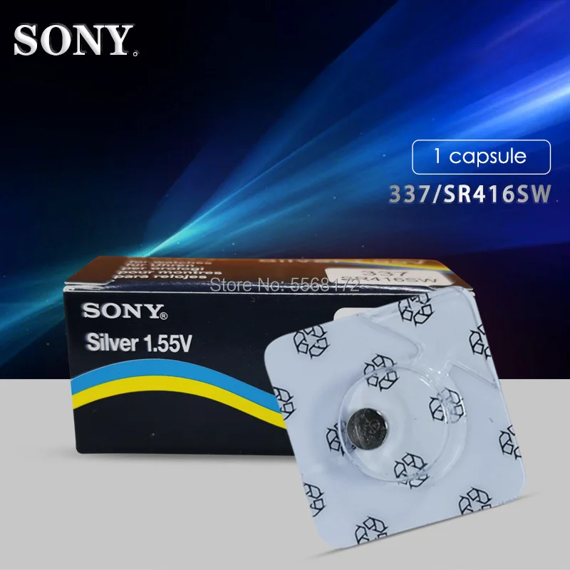 1 шт. для Sony оригинальная однозернистая упаковка 337 SR416SW 55 V оксид серебра батарея