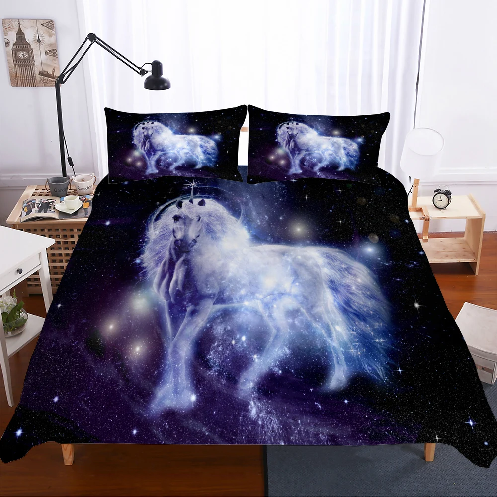 Galaxy Unicorn набор пододеяльников для детей и взрослых мягкое одеяло из микрофибры