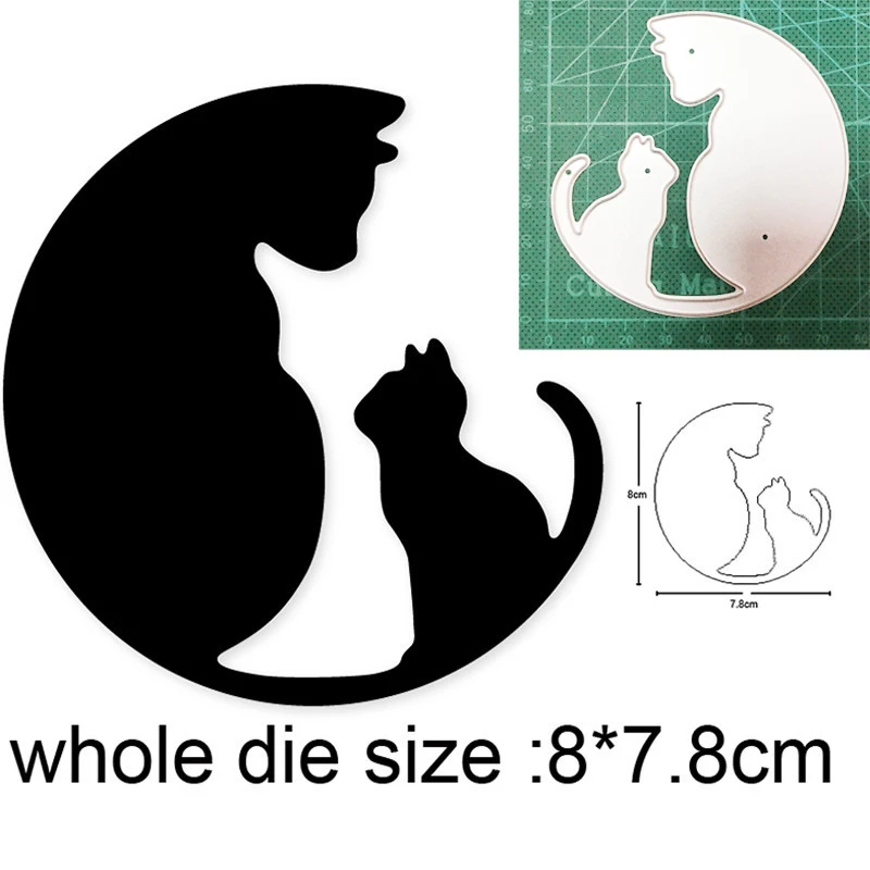 

Craft metal cutting dies cut die Animals cat mom and baby decoration Scrapbook paper craft knife mould blade punch stencils dies