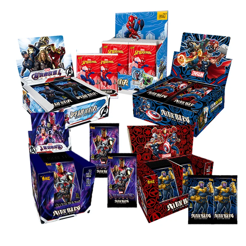 Tarjeta Original de los vengadores, Thanos, pel&iacute;cula de Iron Man, colecci&oacute;n de personajes de Anime, tarjeta Flash de bronce, juguetes de mesa, juego de batalla-0