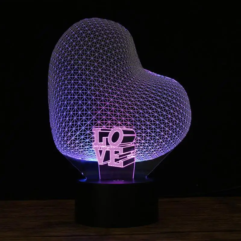 Акриловая цветная RGB 3d лампа с USB зарядкой светодиодный ночсветильник светящимся