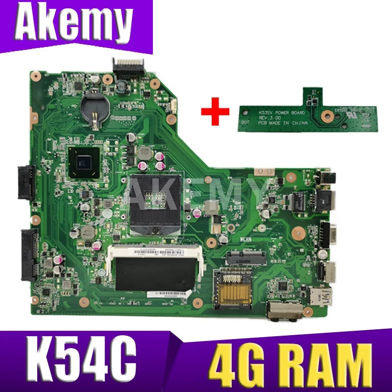 XinKaidi K54C материнская плата для ноутбука ASUS X54C K54 K54Ly K54hR тест оригинальная 4G RAM PGA989 |