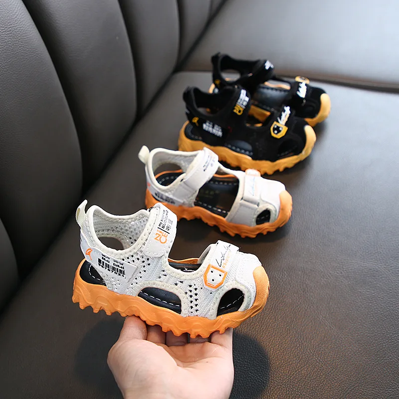 

Boys and girls new Velcro summer breathable sandals baby walking shoes cute wear resistant anti slip children's shoes