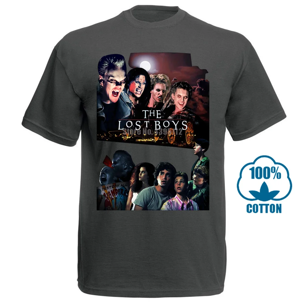 Забавная Мужская футболка с принтом «The Lost Boys», уличная футболка Харадзюку, Спортивная футболка, футболки с короткими рукавами, топы для мужчин - Цвет: Charcoal