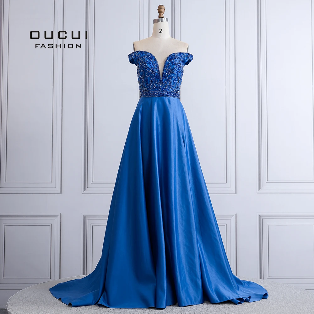 Женское вечернее платье с открытыми плечами ТРАПЕЦИЕВИДНОЕ ПЛАТЬЕ до пола для