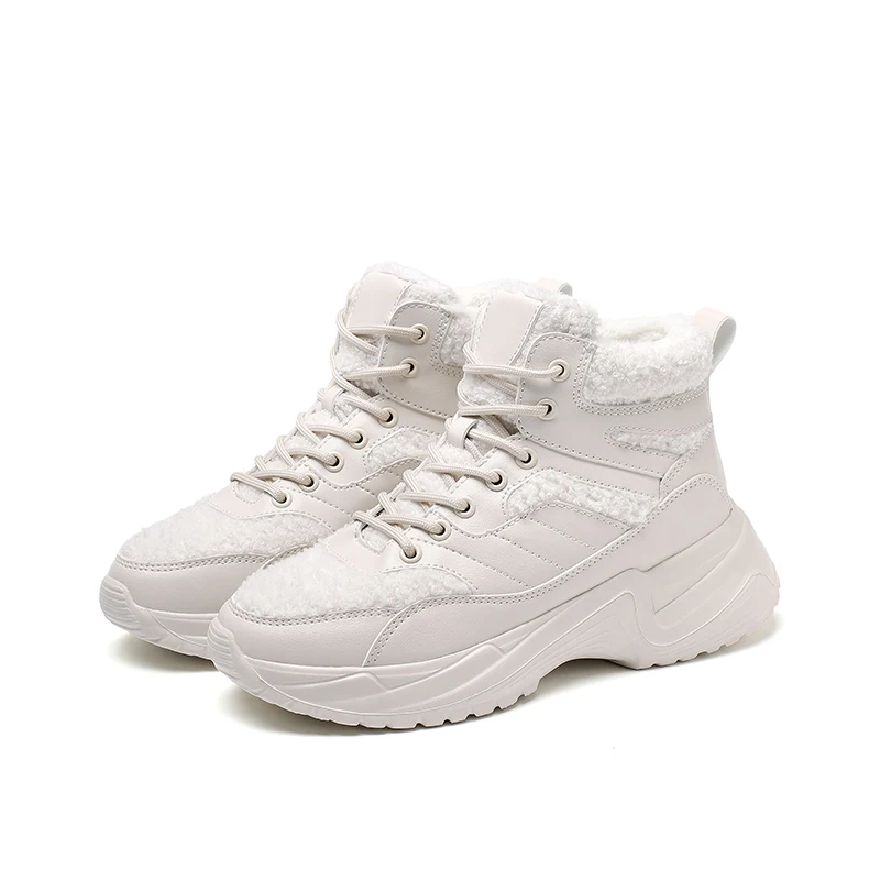 Женские зимние ботинки с большой подошвой кроссовки на платформе для женщин