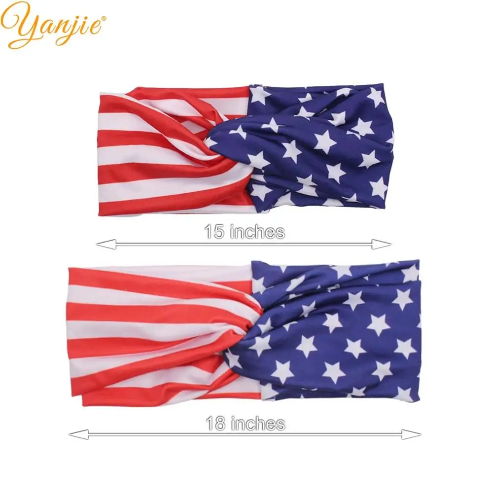 Мама и ребенок July 4th повязка на голову 2021 американская ткань со звездами крест