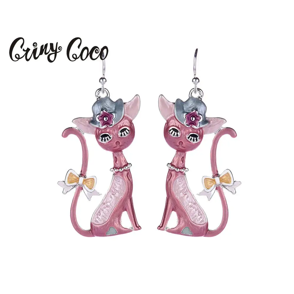 Новое поступление 2020 милые серьги в форме кошки женские детские Новые висячие