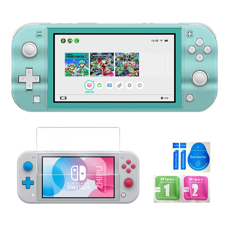 Жесткий Чехол для ПК с кристаллами для nyd Switch Lite прозрачный чехол для nintendo Switch Mini screen Закаленное стекло пленка NS