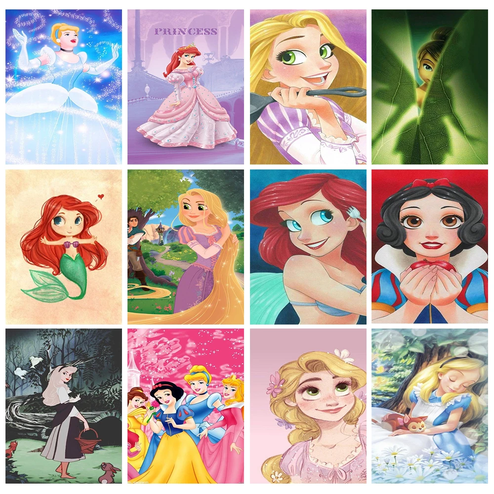 

Алмазная живопись «Принцесса из мультфильма Диснея», Сказочная картина «сделай сам», вышивка крестиком, украшение для дома, вышивка с изобр...