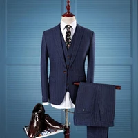 mens slim suits business casual clothing business casual three piece suit blazers jacket pants trousers vest sets