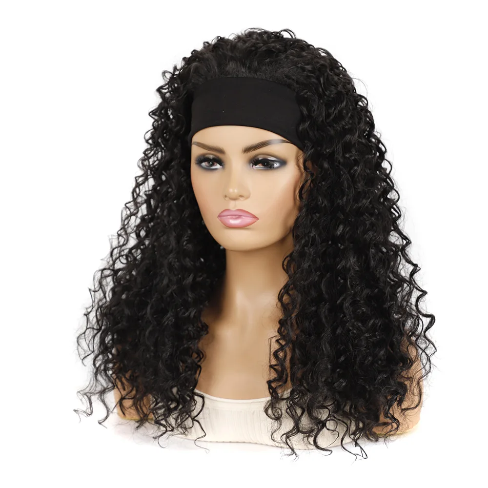 

Headband Wig 24inch Long Afro Kinky Curly Synthetic Machine Made Wigs for Black Women