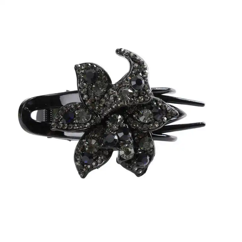 

Fashion women's large grab clip hair ornament female adult flower three teeth duck bill crystal clip women's comb Flower Clip