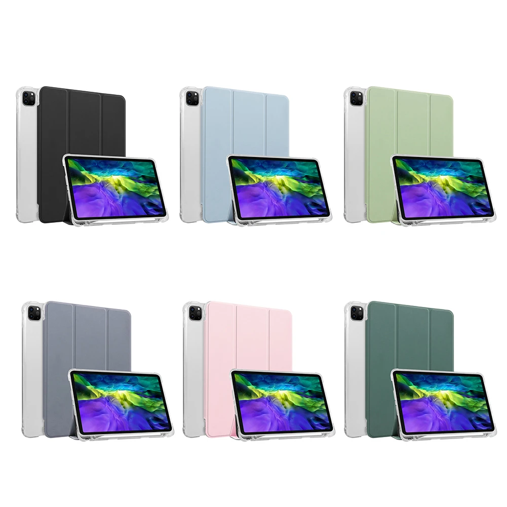 

Soft Silicone Protective Case for iPad Pro 2021 Tablet Stand Folding Cover for iPad Pro 11 in Protector Tablet Accessories