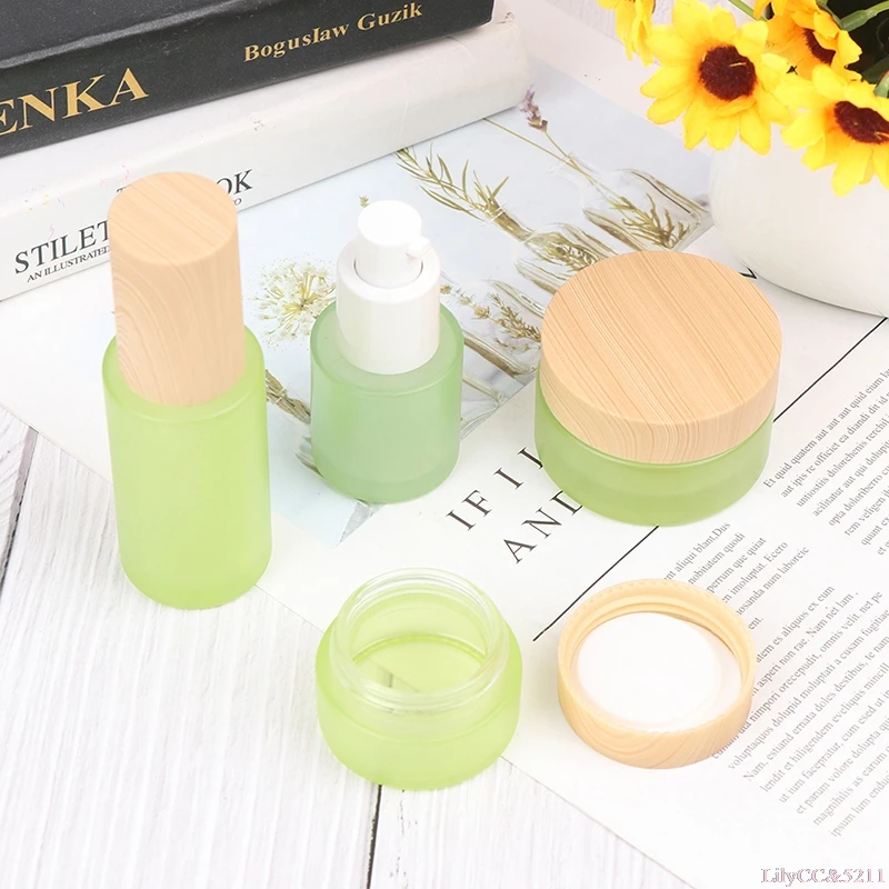 1 шт. 20-100 мл древесины крышка Стекло спрей Пресс насос лосьона бутылки пустые для
