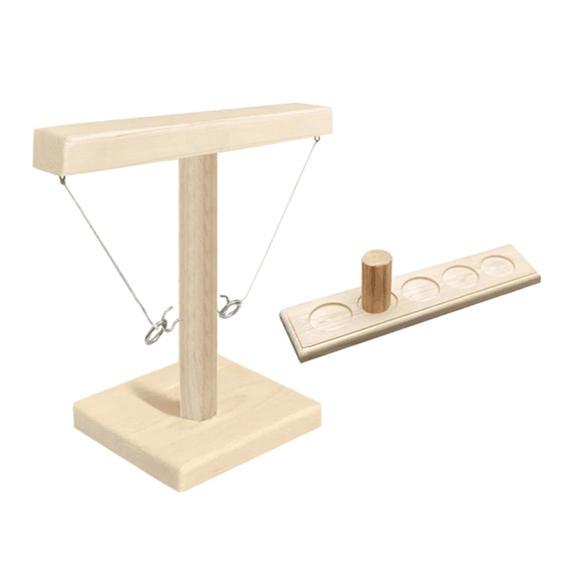 

Throwing Ring Game Bar Family Yard Games Ring Toss Premium Wooden Set for Family 62KF