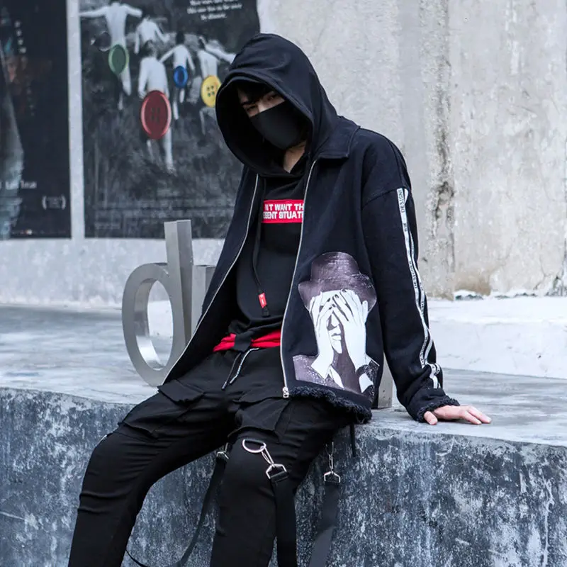 

Осенняя мужская куртка в стиле хип-хоп, китайская трендовая куртка в стиле Харадзюку, хлопковая ветрозащитная Классическая верхняя одежда ...