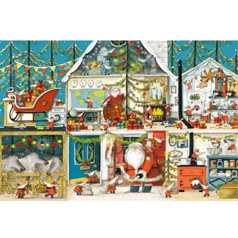 

Christmas day wooden puzzles Santa Claus jigsaw puzzle 1000 pieces adult Large difficulty Unpack educational toys custom gift
