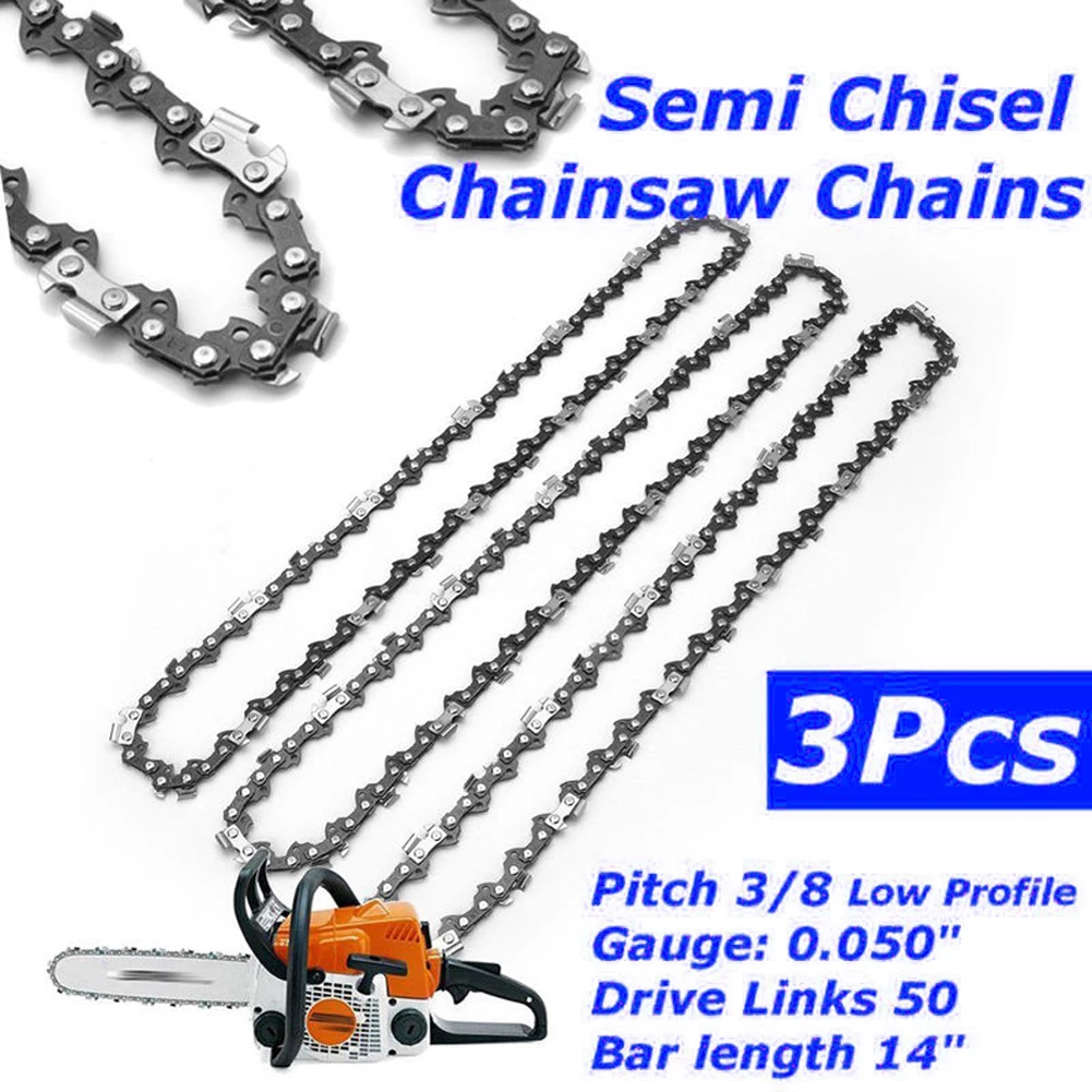 3x Semi Chisel цепи 3/8 0 050 50DL 14 бар для Stihl бензопила MS170 MS171 электрическая пила