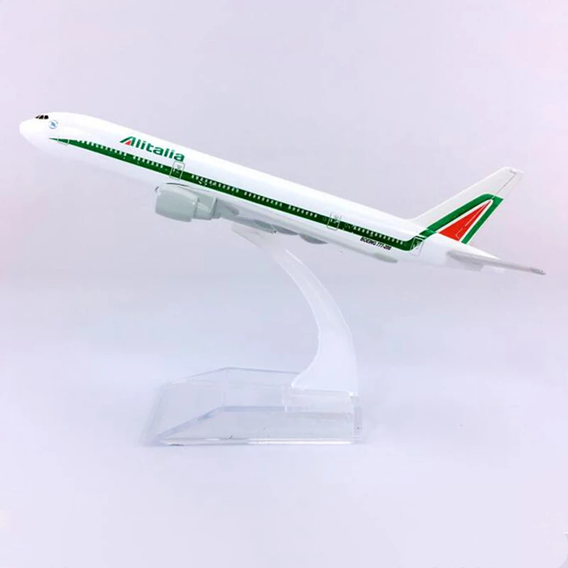 

16CM 1:400 Scale Alitalia Boeing B777 Airplane Model Zinc Alloy Diecast Aircraft Plane Toys Kids Gift Collectible