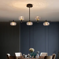 modern chandelier led spotlight simple bar light luxury long dining table lamp nordic minimalist dining room decor pendant light