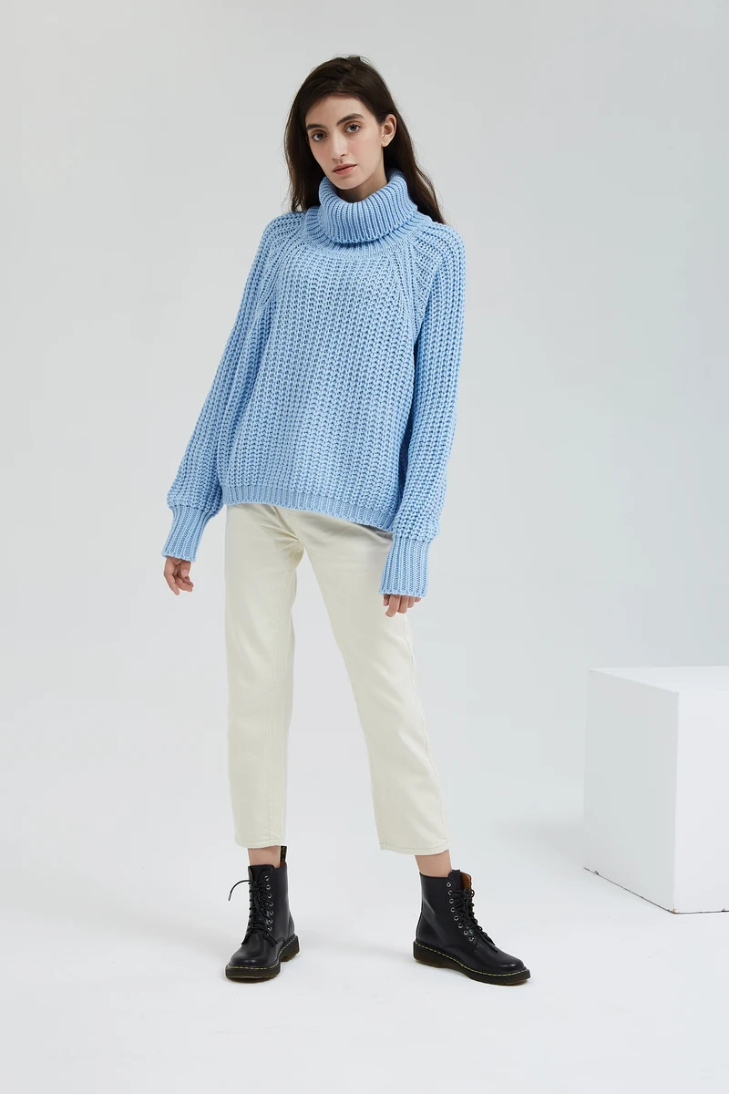 

Women Turtleneck Chunky Oversized Sweater Full Sleeve Women Knit Sweaters Solid Pullover And Jumper 2020 Autumn Winter