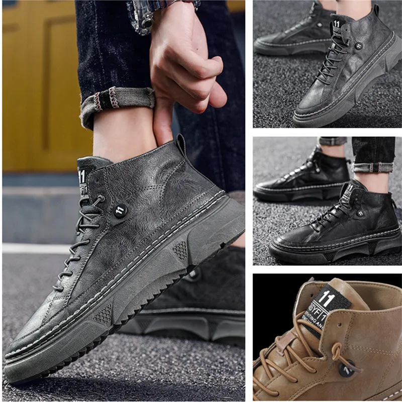 Новинка 2020 повседневные мужские туфли на толстой подошве корейский стиль