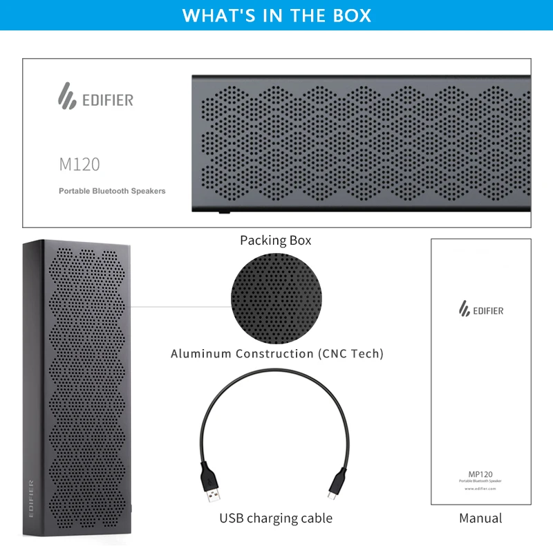 Bluetooth колонка EDIFIER MP120 с поддержкой TF карты AUX входом технология чпу двойные