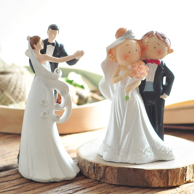 Dancing Birde and Groom Cake Topper Figurines Cute Fat Couple Wedding Gifts Favors for Decoration Supplies | Дом и сад