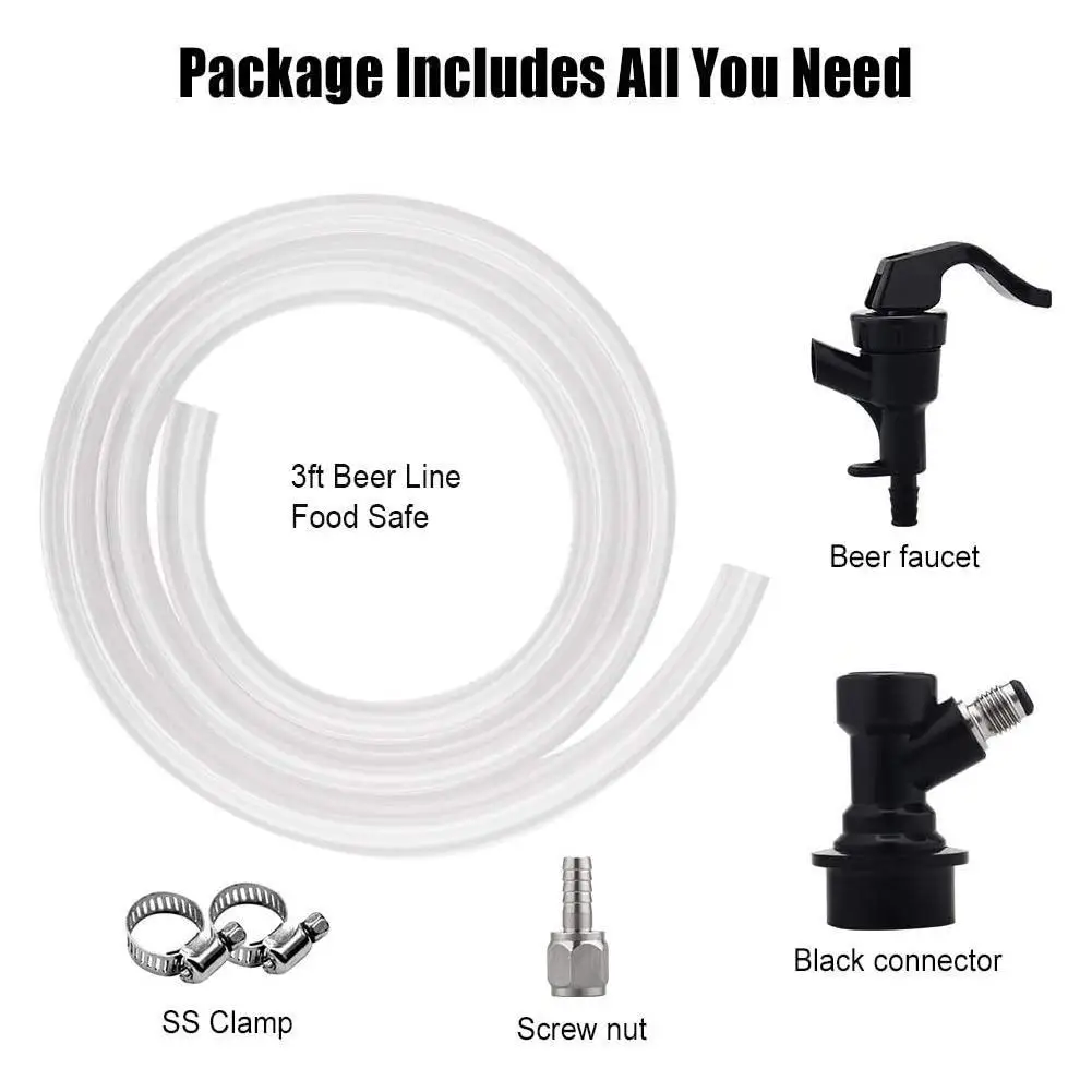 

50/100cm Clear Beer Line Tool With Picnic Tap Faucet Ball Lock For Homebrew Keg DIY Home Kitchen Bar Beer Wine Brewing Barware