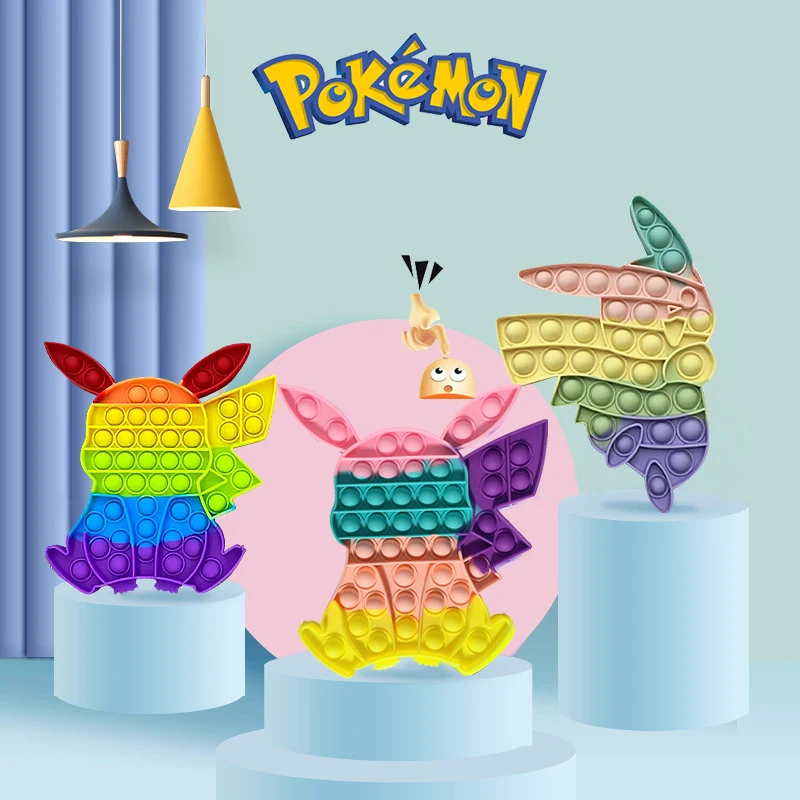 Покемон аниме фигурка Пикачу антистресс пузырьковый фиджет сенсорные игрушки