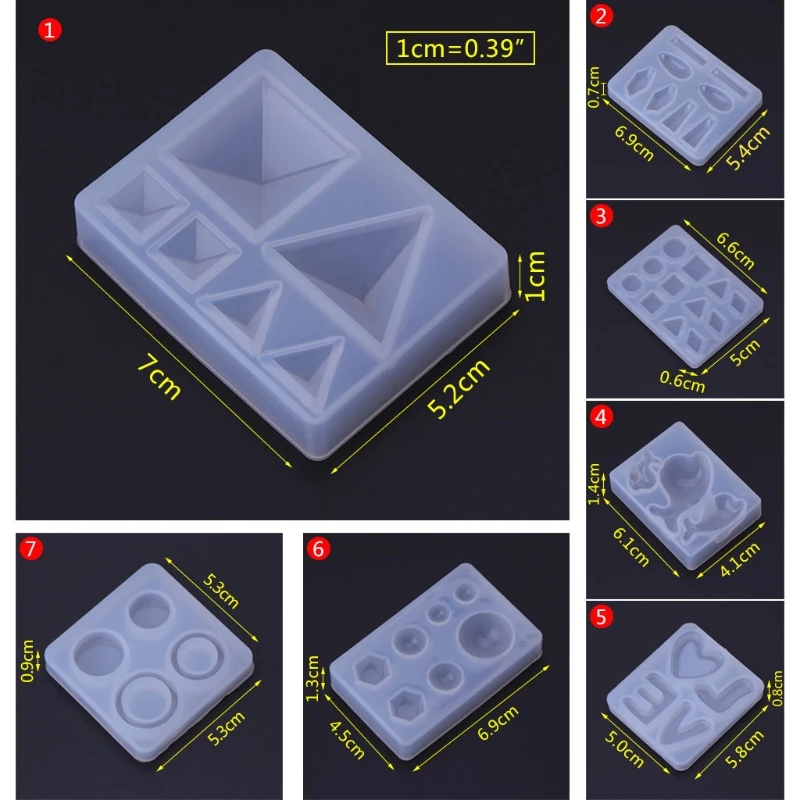 

69HB Silicone Mold DIY Jewelry Making Geometric Crafts Mirror Decorative Epoxy Resin