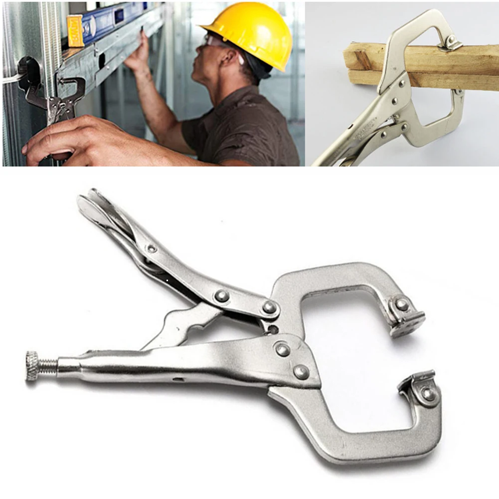 

6 Inch C Clamps With Rotating Pad Pliers Grip Welding Tool Durable Efficiency