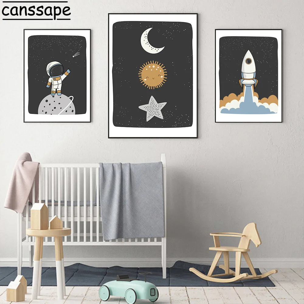 Детская Настенная картина в космическом стиле рисунок на стену виде планеты