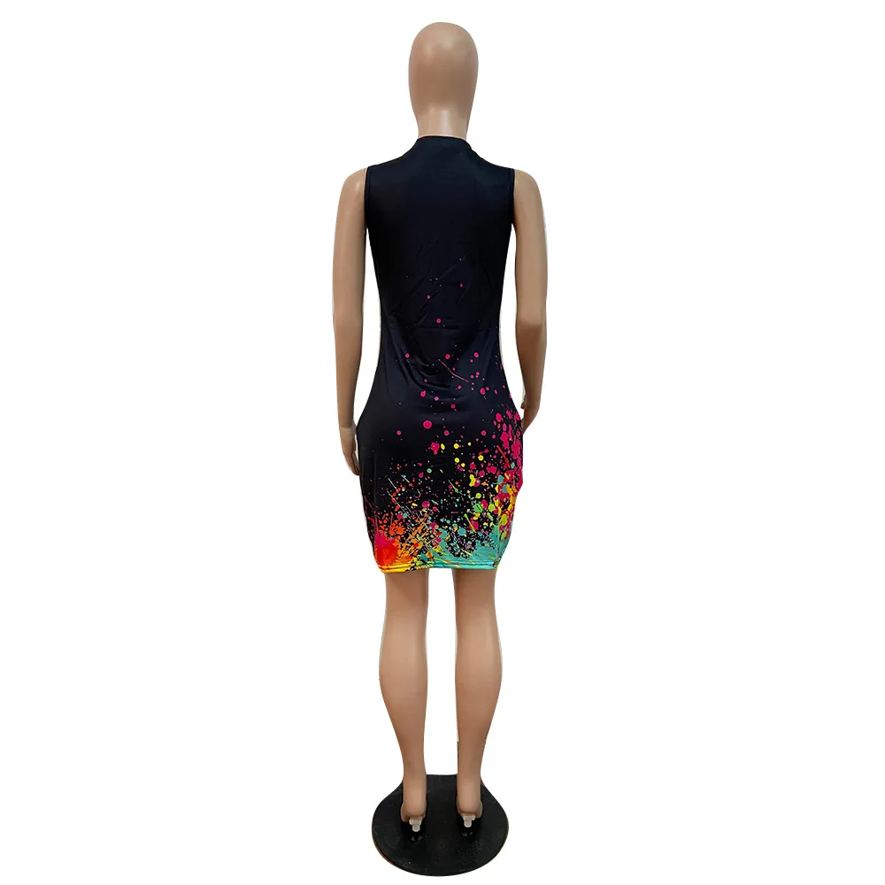 

MCK-439 Butterfly Dress for Women Mouth I Licked It Black V Neck Sleeveless Shirt Dress Casual Loose Daily Wear Clothes