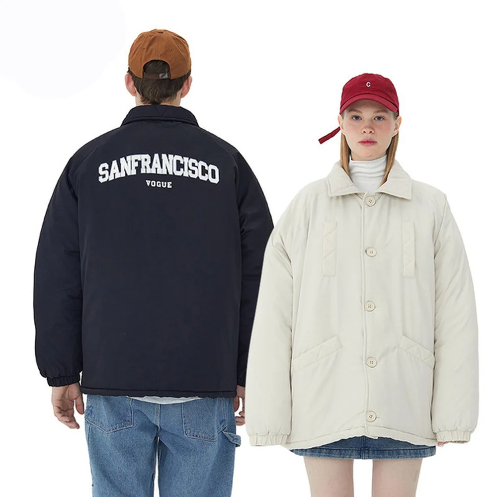 Covrlge Winter Warm Minimalist Style Cotton-padded Men's Jacket Lapel Quilted Coat All-match Blouse Trend Male Streetwear MWM128