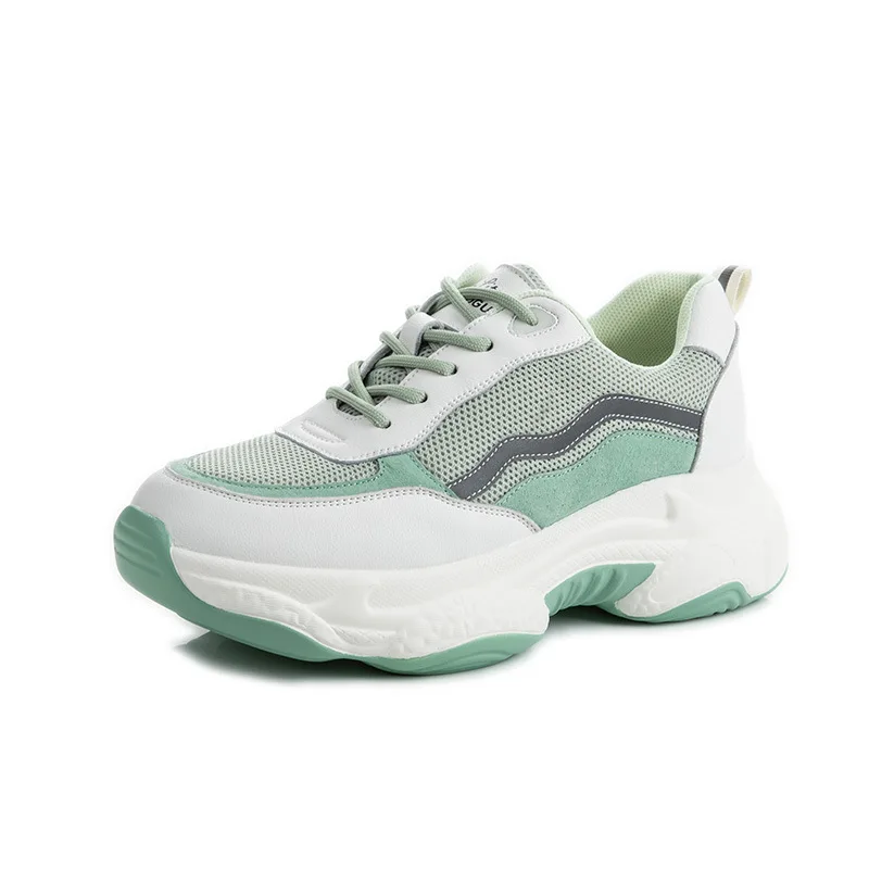 2020 белые модные женские кроссовки на платформе кожаные повседневные высокие