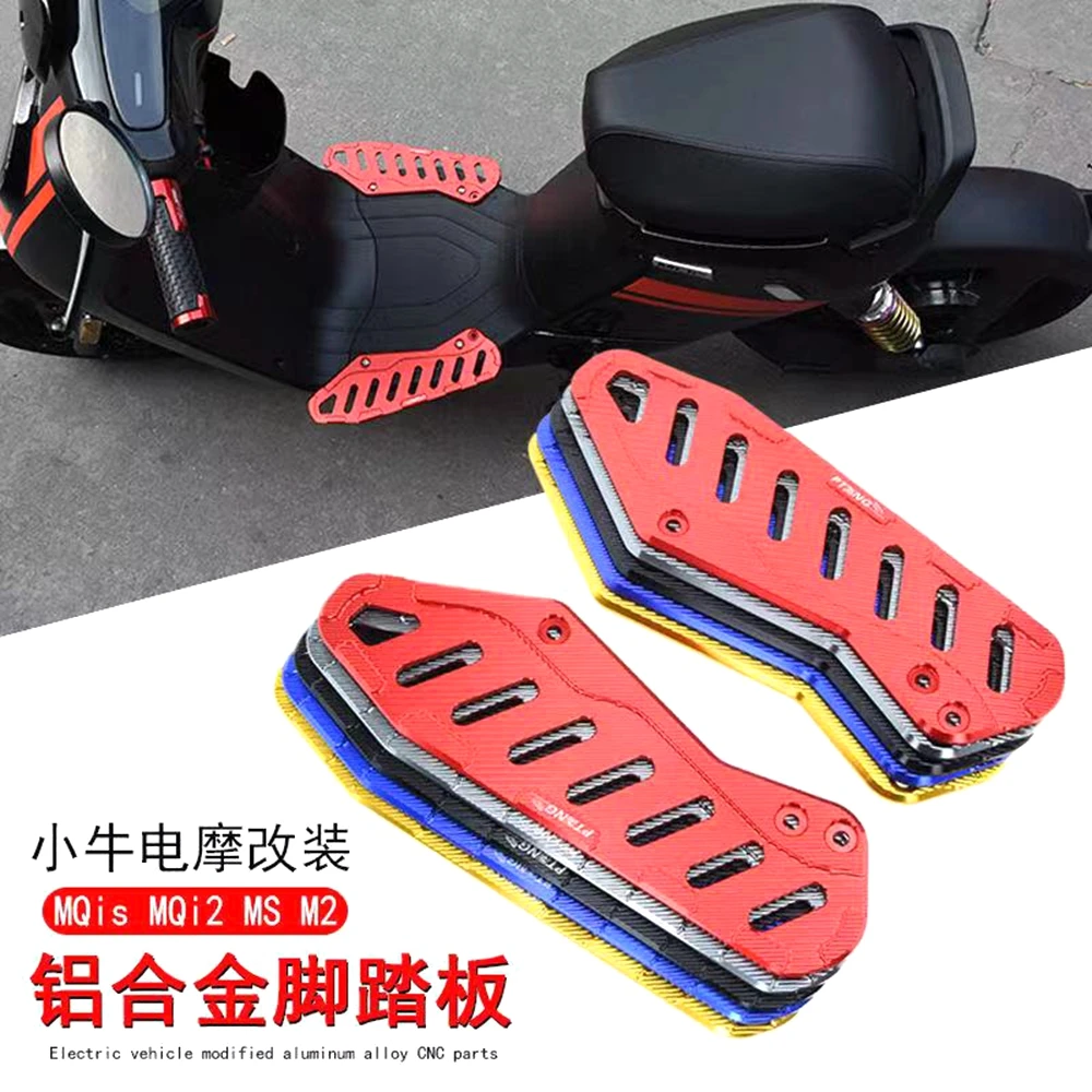 

For Niu MQis MQi2 MS M2 Electric Motorcycle Modified CNC Aluminum Alloy Front Footrest Non-slip Footboard Pedals Foot Pegs