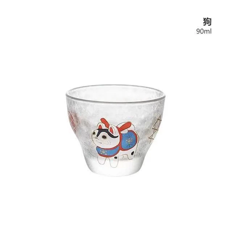 

1PCS/lot Traditional Chinese Zodiac Printed Handmade Soju Wine Glass