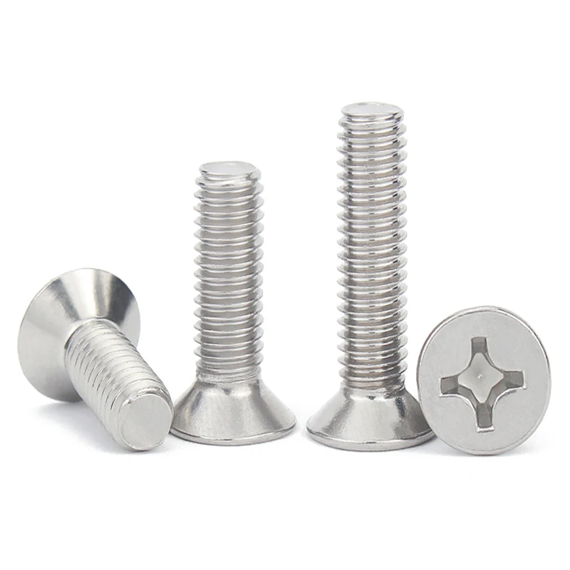5/10/50p M1 M1.2 M1.4 M1.6 M2 M2.5 M3 M3.5 M4 M5 M6 M8 304 Stainless Steel Cross Phillips Flat Countersunk Head Screw Bolt GB819 on.Винт с плоской головкой, крестообразный, со счётчиком, из нержавеющей стали 304 GB819, размеры 5/10/50p M1 M1.2 M1.4 M1.6 M