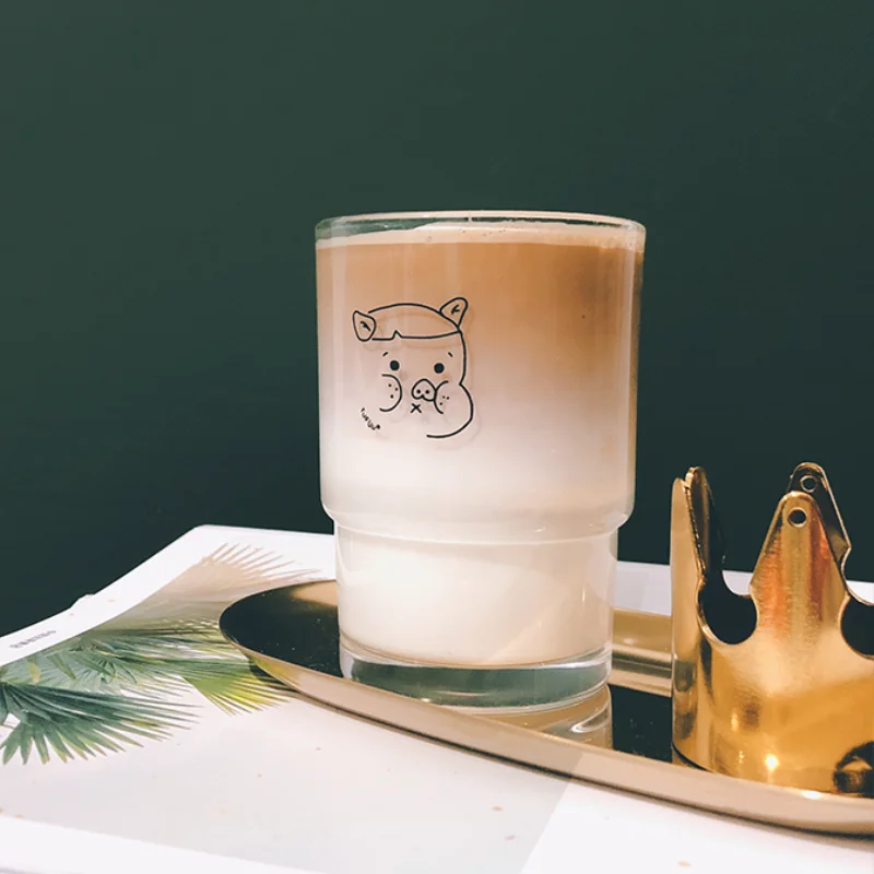 

Animals Transparent Glass Water Cup Heat Resistant Juice Tea Cup Milk Cute Small High Quality Canecas Glassware For Drinking