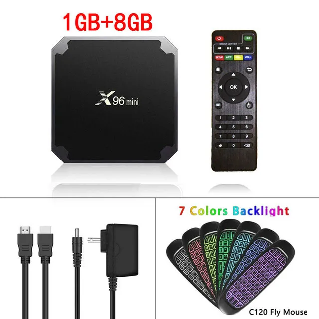 1GB 8GB C120B Android ТВ приставка X96 Мини Android 7,1 Смарт ТВ приставка 2 Гб 16 Гб Amlogic S905W четырехъядерный 2,4 ГГц wifi 4K медиаплеер смарт-приставка - Цвет: 1GB 8GB C120B