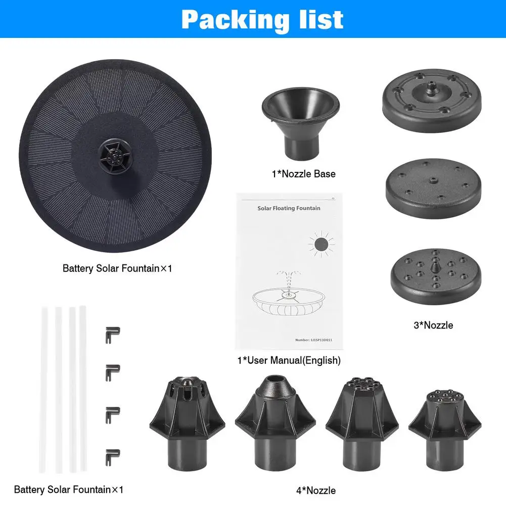 

7V Solar Fountain Watering kit Power Solar Pump Pool Pond Submersible Waterfall Floating Solar Panel Water Fountain For Garde